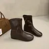Otoño/Invierno 2026 Nuevas Botas Cortas Maillard con Plataforma Interna Súper Bonitas Superventas Botas Slouch Birkenstock para Mujer para Usar con Faldas
