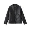 Couro 2024 Outono Novo Jaqueta de Couro PU Alta Curta Motocicleta Casual Top Tendência Moda Jaqueta Masculina