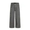 Pantalones Cargo Casuales Sueltos para Hombres y Mujeres, con Ricos Bordes Deshilachados de Estilo Americano, Vintage Desgastado Personalizado, Modernos, Adelgazantes, de Pierna Recta, Pantalones Largos Casuales