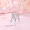 Colar apanhador de sonhos em prata S925 feminino estilo coreano fresco geométrico com incrustação de diamante design de nicho joia de alta qualidade atacado