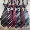 Corbata Pequeña Ultracorta para Mujer, Color Sólido, Floja, Linda, Estilo Preppy, Gratis, Rayas Estilo Japonés, Marrón Retro, Jardín de Niños Masculino
