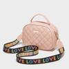 Bolsa de Comercio Exterior al por Mayor Bolsa Moderna con Doble Cremallera Bordada con Rombos Bolso Cuadrado Pequeño de un Solo Hombro para Mujer Bolso de Mano para Mujer