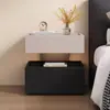 Nuevo modelo 2026: Mesita de noche minimalista italiana, de lujo ligero y alta gama con diseño flotante y caja fuerte incorporada
