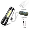 Linterna de Luz Fuerte Transfronteriza, Recargable, Ultrabrillante, para Exteriores, Pequeña, Linterna Mini, de Largo Alcance, con Zoom, Portátil, de Mano