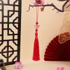 Abanico Colgante Decoración Estilo Antiguo Borla Mariposa Iridiscente Accesorio Hanfu Borla Pequeña Piezas para Joyería Hecha a Mano DIY