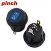 Interruptor Redondo à Prova d'Água para Barco KCD1 3 Pinos 2 Posições Aberto 20mm Botão à Prova de Óleo e Poeira com Lâmpada 2 Posições 6A250V
