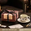 Xícara de Café e Pires de Cerâmica Rústica, Xícara de Café Queimada em Forno Cerâmico com Design de Alta Estética, Xícara para Latte Art, Lembrança Prática