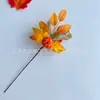 Flores Artificiales Más Vendidas Transfronterizas, Hojas de Arce de Otoño para Halloween, Venta Directa del Fabricante, Hojas de Arce Artificiales para Decoración de Fotografía del Festival de la Cosecha