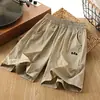 Shorts Masculino de Secagem Rápida Estilo Coreano Verão Finos Elásticos Calças de Cinco Pontos Infantis Largas Secagem Rápida Esportivas Calças de Cinco Pontos S