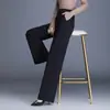Pantalones de mujer de pierna ancha, fluidos, de cintura alta, estilo coreano, nuevo otoño 2026, negros, rectos, de corte holgado, pantalones de traje, pantalones casuales adelgazantes