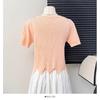 Estilo Caliente de Verano 2025, Diseño de Mariposa con Perlas, Dulce Cubre-Carne y Cubre-Vientre de Punto de Manga Corta, Aspecto Adelgazante, Top de Moda de Gama Alta