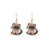 Aretes Divertidos Transfronterizos de Gatito Lindo de Dibujos Animados Aretes Creativos Atmosféricos Aretes de Animales Japoneses y Coreanos Venta al por Mayor Europea y Americana
