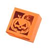 2023 Nova Caixa de Doces de Halloween Engraçada Europeia Transfronteiriça Quadrada PVC Janela Caixinha de Estalo Laser Caixa para Bolo