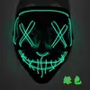 Máscara Luminosa Forma de V Luz Fría LED Negra Forma de V Horror Carnaval Halloween Baile Paso Fantasma Baile de Fantasma Broma