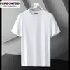 Camiseta Blanca de Manga Corta de Algodón Mercerizado con Amoníaco Líquido, Estilo Mismo Centro Comercial de Gama Alta, Paquete de 50 Piezas para Hombre, Camiseta Básica de Seda de Hielo de Color Sólido para Verano para Hombre