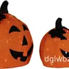 Nova Cabeça de Abóbora Luminosa Halloween Ferro LED Luz Exterior Interior Varanda Janela Decoração Luminosa Arte em Ferro