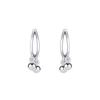 Aretes de tuerca de luna curva con cuentas redondas para mujer, diseño simple de nicho, aretes en forma de C, temperamento de estilo frío ins, aretes al por mayor para viajeras