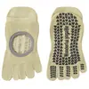 Calcetines de yoga profesionales para mujer, estilo fino de verano, calcetines especializados para Pilates para deportes de interior y fitness, calcetines antideslizantes de silicona con separación de dedos