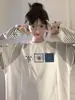 Camiseta de Manga Larga con Rayas de Color Contrastante de Diseño de Nicho para Mujer 2025 Nueva Moda Versátil Casual Holgada
