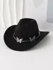 Accesorio de Metal de Alta Gama Versátil Estilo Retro Europeo y Americano Forma de Mariposa Sombrero Sombrero de Vaquero Fiesta Sombrero Transfronterizo Europeo y Americano