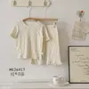 Pijama Feminino Verão 2026 Novo Renda Floral Menina Bebê Manga Curta Lyocell Conjunto Pijama