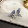 Pendientes de alas de mariposa de hadas, diseño de nicho, pendientes de lujo ligeros de alta gama, pendientes de marea, pendientes de cristal para mujer, ¡Super Flash!