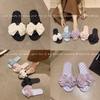 Zapatillas Planas con Estampado Estilo Ins Coreano y Moño para Verano para Casa Zapatillas de Suela Suave para Uso Exterior Sandalias Antideslizantes