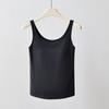 Camisola de Seda de Morera Modal para Mujer con Cinturón, Almohadilla en el Pecho, Base Interior, Primavera y Verano, Ajuste Delgado, Adelgazante, Ropa Exterior, Top sin Mangas