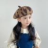 Venta Caliente Transfronteriza Otoño e Invierno Boina Infantil Estilo Retro Americano Sombrero de Pintor Estampado de Leopardo Cepillado Sombrero de Calabaza Navideño