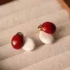 Aretes de Botón de Color Contrastante Doble Cara para Mujer, Nuevo Estilo Popular 2025, Lujo Ligero, Sensación de Alta Gama, Aretes de Diseño de Nicho