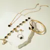 Joyas Yongge Moda y Versátil Flor de la Suerte Trébol de Cinco Hojas Collar Simple de Esmalte Venta al por Mayor para Comercio Exterior