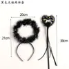 Acessório de cabeça para fantasia de festa de Halloween, adereços de asas de anjo, acessórios de cabelo estilo escuro, tiara de demônio bidimensional