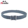 Estilo Popular Europeo y Americano Unisex Moda Cinturón Tejido Simple, Cinturón Transpirable Casual Sin Hebilla