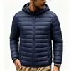 Chaqueta de Algodón con Capucha Gruesa de Invierno Nueva para Hombre, para Jóvenes y Adultos de Mediana Edad, Relleno de Plumón y Algodón, Tallas Grandes, Color Sólido, Ropa Exterior Casual