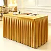 Falda de Mesa de Terciopelo Dorado Personalizada Mantel para Mesa de Conferencias Cuadrado Cubierta para Mesa de Exposición de Oficina Falda de Mesa Falda de Mesa Simple para Promoción de Eventos