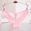 Bragas Sexys de Encaje con Cortes Bajos para Mujer, Braguitas con Volantes y Lazo, Exportación Transfronteriza, Stock a Largo Plazo