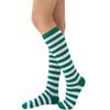 Meias de Natal Europeias e Americanas meias de cano médio listradas em vermelho e verde meias 3/4 meias femininas estilo universitário moda fabricantes atacado