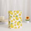 Bolsa de Papel Kraft Estampado de Limón Bolsa de Compras Bolsa para Regalo de Frutas Bolsa de Empaque para Compras Bolsa Tote para Llevar al Comestible Venta al por Mayor