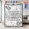 Manta Cruzada Amazon Novo Produto Artesanal Veludo Cristal Mais Vendido no Exterior Preto e Branco Manta Pai e Filho Halloween Peça Única 26 Peças para Colorir com Pincéis