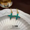 Pendientes de Trébol de Cuatro Hojas Retro de Aguja de Plata Nicho Lujo Accesible Francés Pendientes Elegantes de Gama Alta Exquisitos Suaves Pendientes de Moda