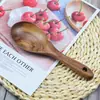 Nuevo Juego de Cuchara y Tenedor de Madera de Acacia Retro Nórdica para Cocina con Mango Grueso y Boca Ancha Juego de Dos Piezas de Cuchara y Tenedor de Ensalada Estilo Occidental