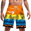 Verano 2022 Estilo Nuevo Europeo y Americano Playa Costera Palmera Creativo Impresión Digital 3D Pantalones de Playa Bañador para Hombre