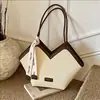 Bolsas Transfronteiriças para Mulheres 2025 Inverno Novo Estilo Coreano Nicho Simples Cor Contrastante Bolsa de Ombro Grande Capacidade Bolsa Tote para o Dia a Dia