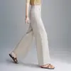 Pantalones de pierna ancha para mujer, modernos y versátiles, nuevo estilo otoño 2026, elegantes, sencillos, holgados, adelgazantes, rejuvenecedores, pantalones casuales de lino de moda