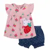 Comercio Exterior Ropa Infantil Verano Nuevo Transfronterizo Al por Mayor Hombres y Mujeres Bebé Manga Corta Pantalones Cortos Camiseta Conjunto de Dos Piezas