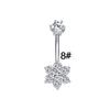 Gebei moda europea y americana gota de agua centro redondo circonita flor variedad de doble piercing para ombligo clavo de ombligo simple hebilla de ombligo