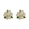 Aretes de tuerca de flor de primavera para mujer, elegantes, versátiles, de diseño nicho, aretes modernos estilo coreano para niña