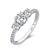 Anel de prata esterlina S925 europeu e americano, anel de diamante fashion clássico de 1g, anel versátil de luxo leve para mulheres, presente de proposta