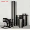 Chimenea Chimenea de Leña Real Accesorios de Instalación Tubo de Chimenea de Acero Inoxidable Chimenea Negra Diámetro 180 Tubo de Chimenea de Acero Inoxidable
