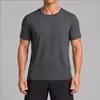 Camiseta Esportiva Masculina de Manga Curta, Secagem Rápida e Gola Redonda para Corrida ao Ar Livre, Tênis, Basquete, Top Casual Leve e Respirável
